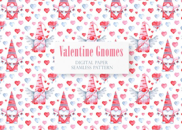 Download Gnomes Valentine Digital Paper, Pattern. - Valentine digital paper Collection