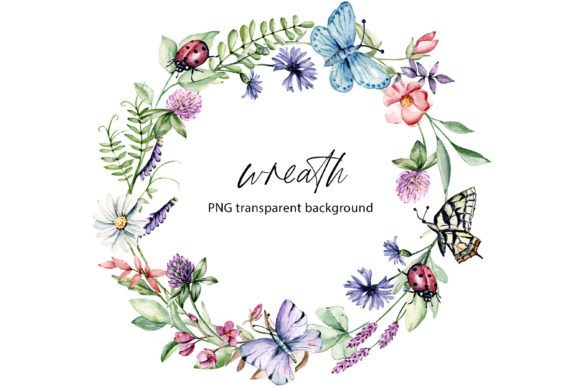 Download Watercolor Flower Wreath Frame, Png. - Watercolor flower Collection