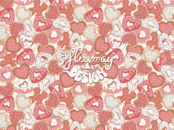 Download Sweet Donuts Valentine's Digital Paper - Premium Resources