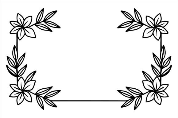 Download Floral Line Art Border Design - Floral line art border Collection