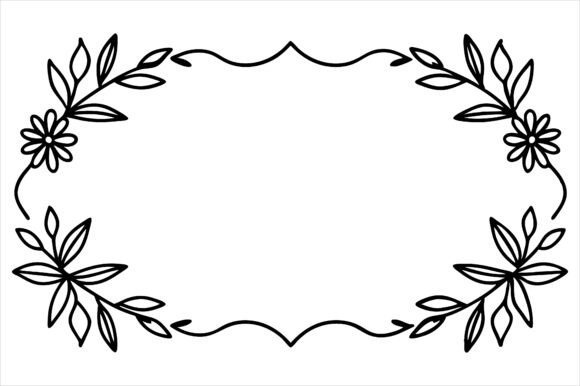 Download Floral Line Art Border Design - Floral line art border Collection