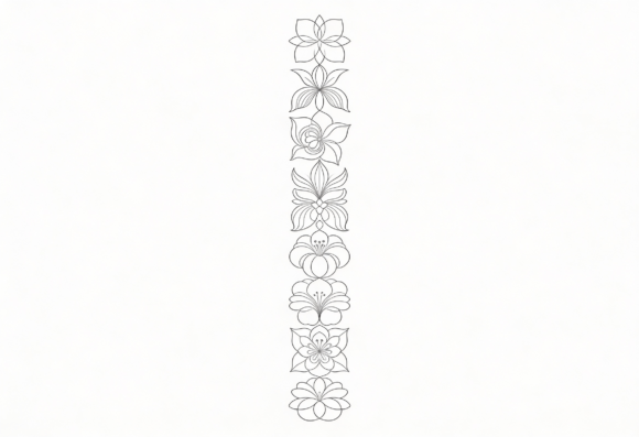 Download Floral Line Art Border Design Elements - Floral line art border Collection