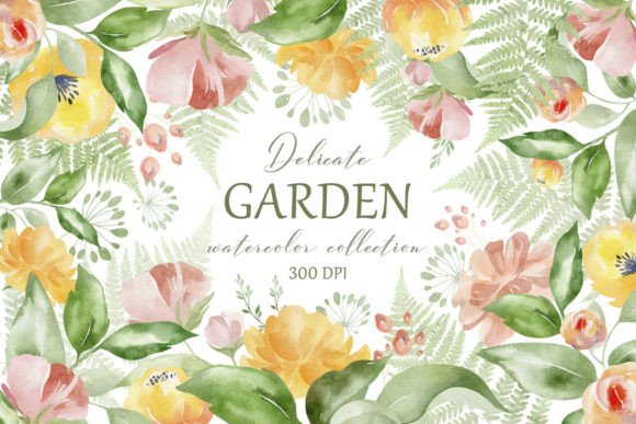 Download FLOWER GARDEN Watercolor Flower Set - Watercolor flower Collection