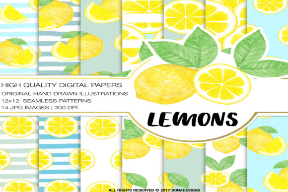 Download Lemons Digital Paper, Lemons Background, Lemon Pattern - Lemon pattern Collection
