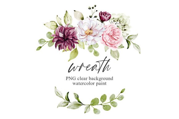 Download Wreath, Pink, White Watercolor Flowers - Watercolor flower Collection