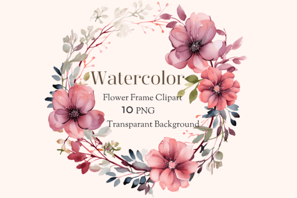 Download Watercolor Flower Frame Clipart - Watercolor flower Collection