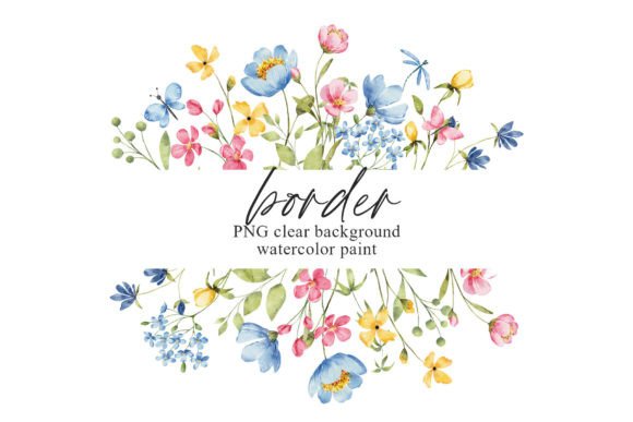 Download Watercolor Flower Frame Border, PNG - Watercolor flower Collection